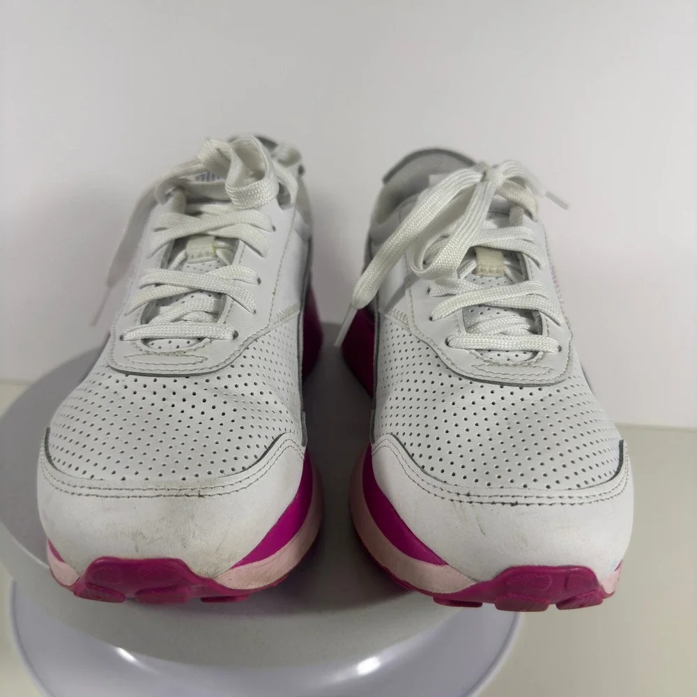 Puma Platform Sneakers Lace Up White Pink Women Size 7.5 Chunky Casual